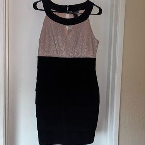 Elegant Black and Pink Dress